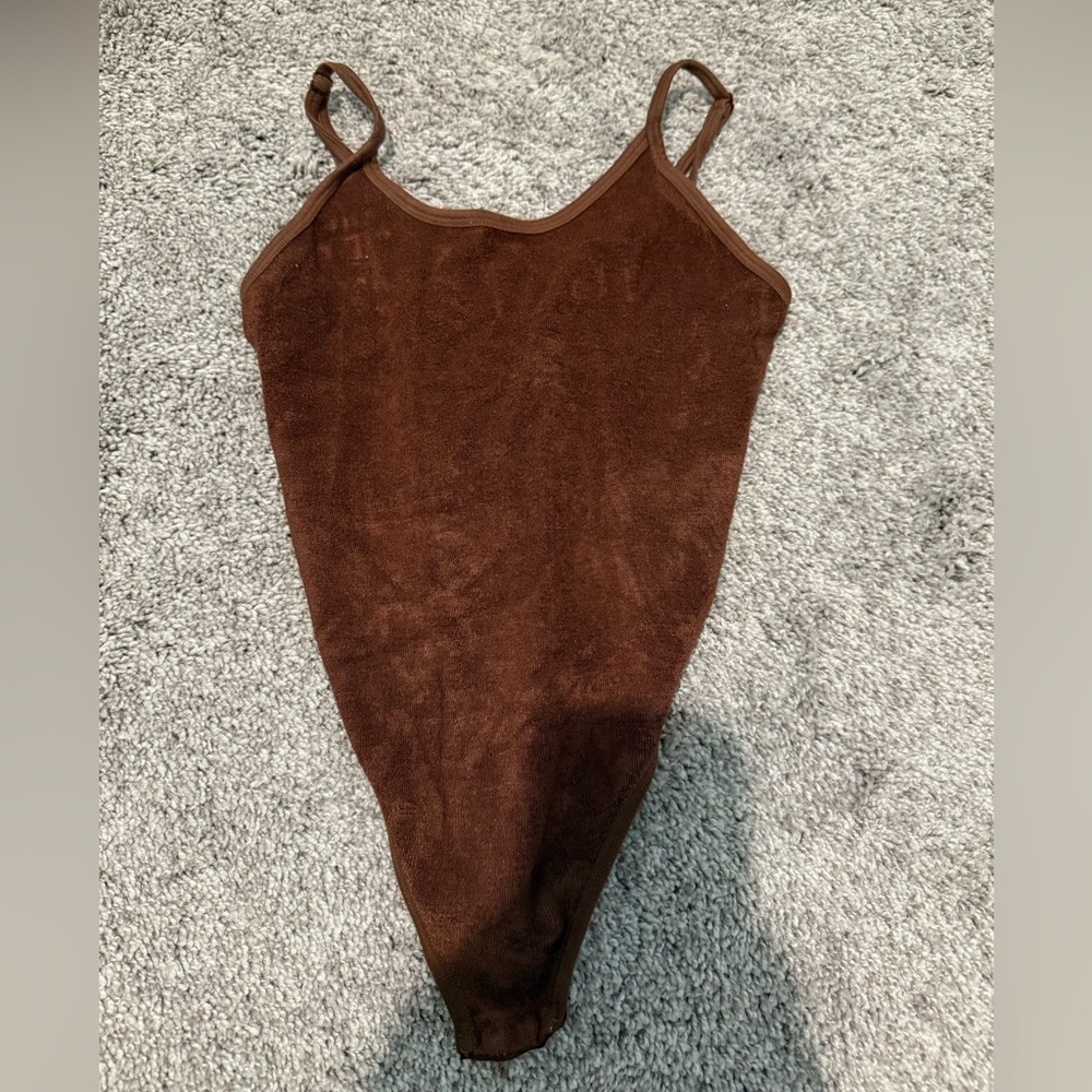 Brown Terry Cloth Bodysuit